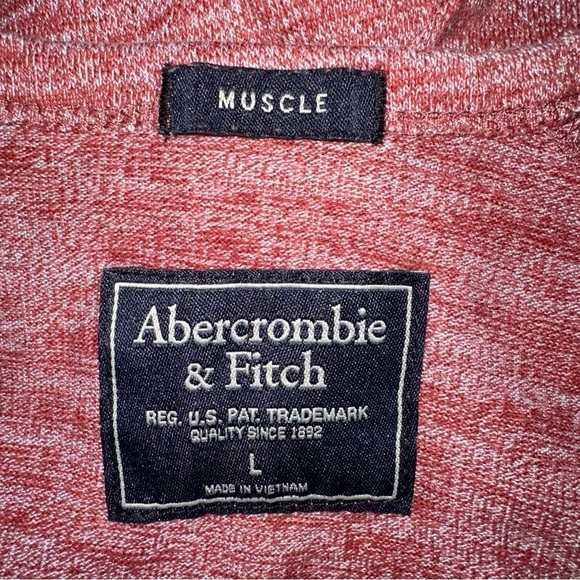 Abercrombie & Fitch Mens Shirt Large Red Muscle Short Sleeve T-Shirt - Picture 2 of 5